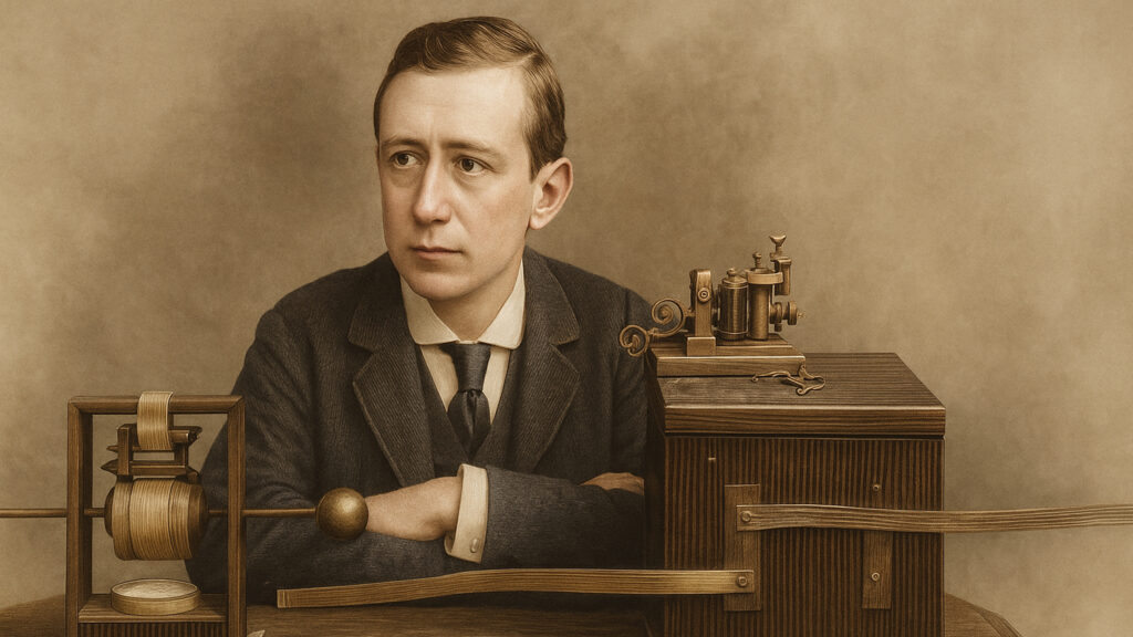 M. Guglielmo Marconi et son appareil de télégraphie sans fil
